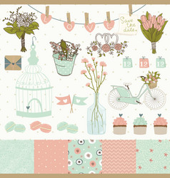 Set of elements for wedding design Royalty Free Vector Image