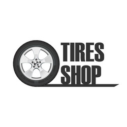 Tire wheel service shop garage - flat vector