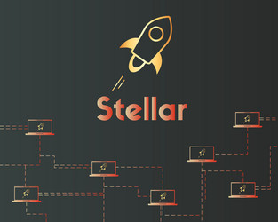 Blockchain stellar network style background vector