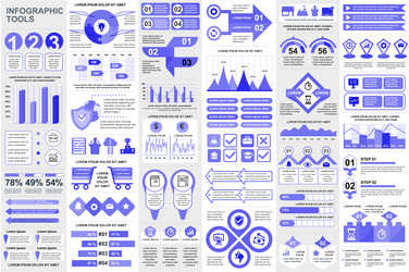 bundle infographic elements data visualization vector image