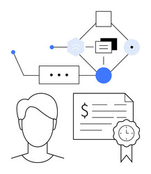 diagram displaying workflow process connected vector image