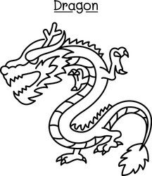 Elegant Dragon in Thin Line Vector Image