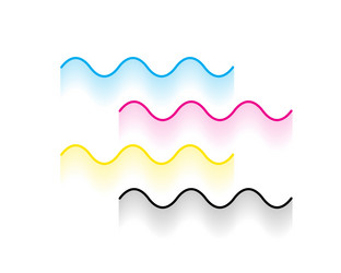 modern cmyk colors wavy line background design Vector Image