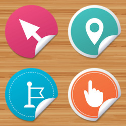 mouse cursor icon hand or flag pointer symbols vector image