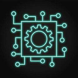 automated system neon icon in line style vector image