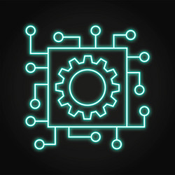 automated system neon icon in line style vector