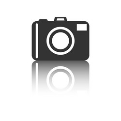 camera icon with reflection effect on white vector image