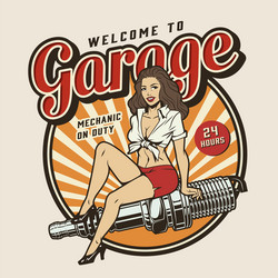 Pinup Girl Garage Vector Images (43)