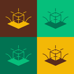 pop art 3d modeling icon isolated on color vector image
