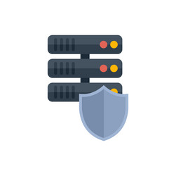 shield protecting server rack icon data security vector image