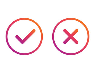 yes and no gradient checkmarks colorful correct vector image