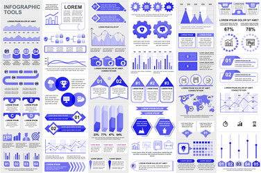 bundle infographic elements data visualization vector image