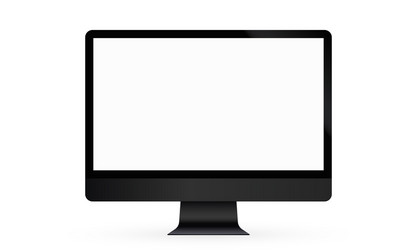 Computer display blank screen realistic vector