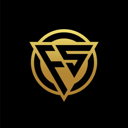 fs logo monogram with triangle shape and circle vector image