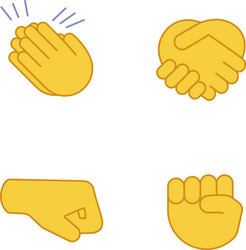 hand gesture emojis color icons set vector