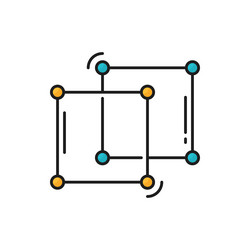 square shape molecule structure isolated line icon vector image