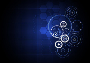 technological abstract digital gears interface vector image