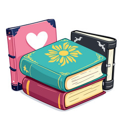 ai-generated stack of colorful books with vector image
