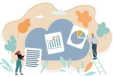 business team working and save upload file work vector image