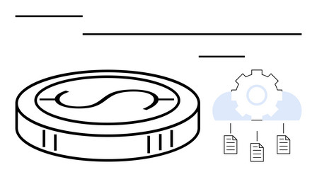 digital currency and data integration with cloud vector image