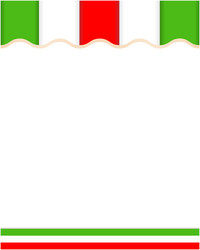 Italian green white red flag decorative border vector