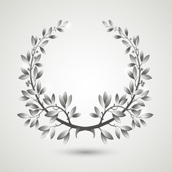 Lion with laurel wreath Royalty Free Vector Image