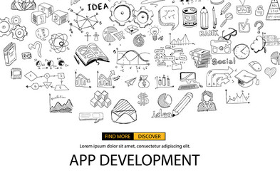 sketch circular appdevelppment vector image
