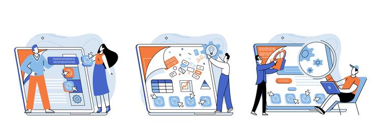 application testing metaphor software vector image
