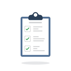clipboard with checklist icon in flat style vector image