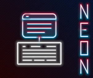 glowing neon line server data web hosting icon vector image