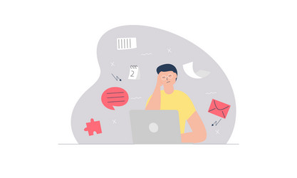 information overload and multitasking problems vector image