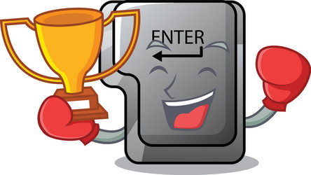 boxing winner enter button installed on computer vector image