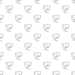 Computer Monitor and CPU Icon vector image