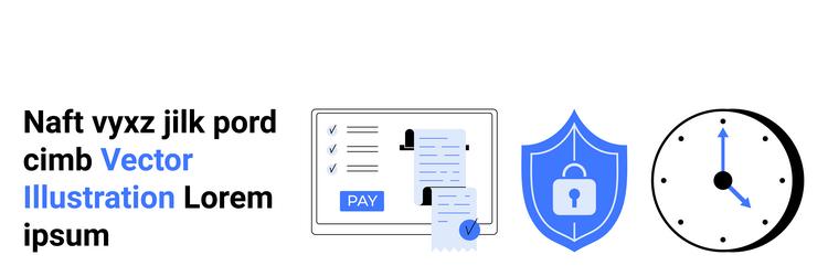 digital security with payment processing shield vector image