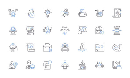 factory output line icons collection production vector image