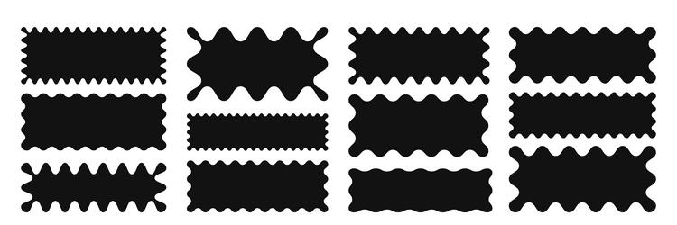 rectangle shapes with zig zag wavy edges squiggle vector image