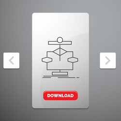 algorithm chart data diagram flow line icon vector image
