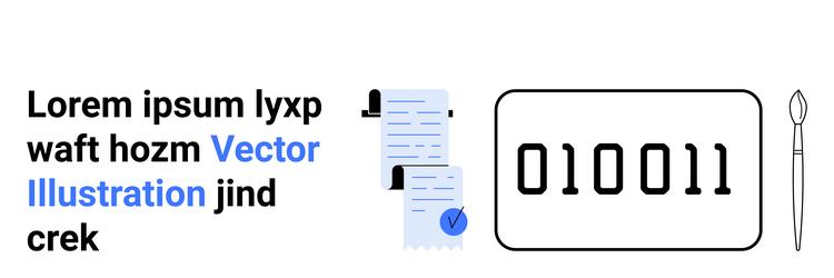 digital document management with binary code vector image