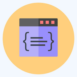 icon code suitable for programming symbol flat vector image