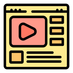 video player showing on website interface vector image