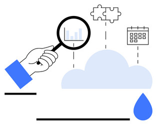 analyzing data with cloud services vector image