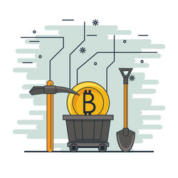 bitcoin mining and tools vector image