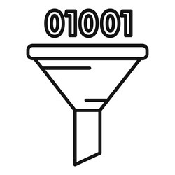 data content filter icon outline strain vector image