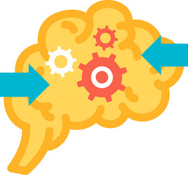 making decision function of brain icon vector