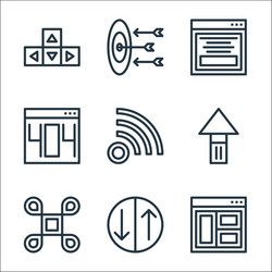 user interface line icons linear set quality vector image