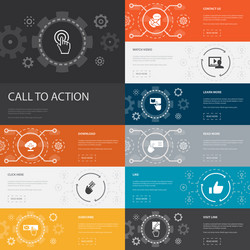 Action Buttons & Call to Action Icons vector image