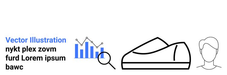 analyzing trends graph shoe and user avatar vector image