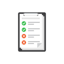 clipboard with checklist icon in flat style vector image