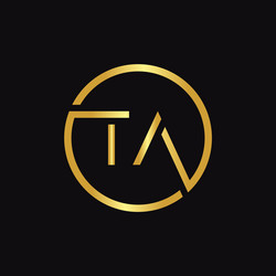 Luxury letter t logo template in gold color royal Vector Image