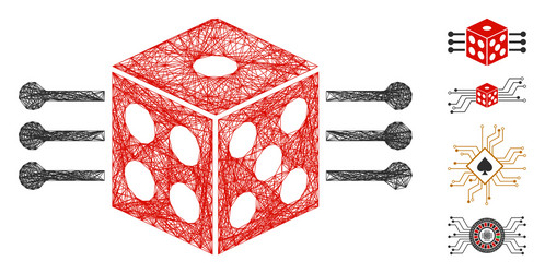 linear dice links mesh vector image